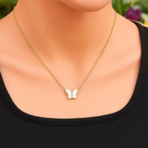 Collier papillon nacré