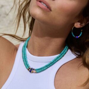 Collier perles turquoises