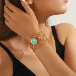 Manchette turquoise Bohème