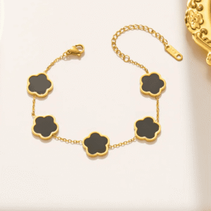 Bracelet fleur noire ou blanche