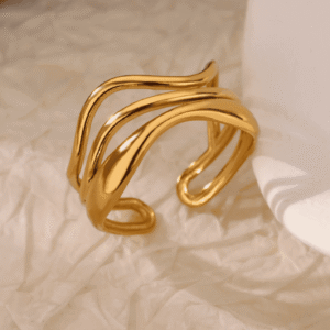 La bague Wave dorée