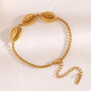 Le bracelet 3 coquillages dorés