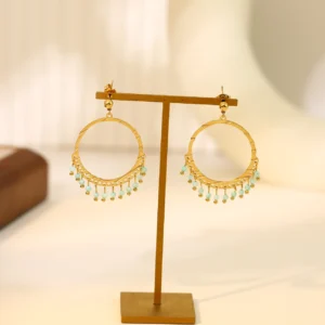 Les boucles d'oreilles Bohème turquoise