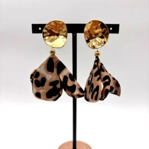 Les boucles d'oreilles Tissus Léopard