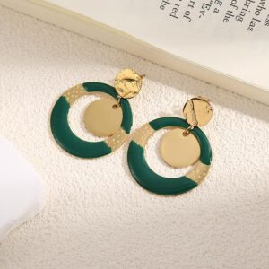 Les boucles d'oreilles Emeraude Dorée