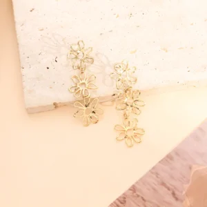 Boucles d’oreilles Fleurs Élégance Dorée