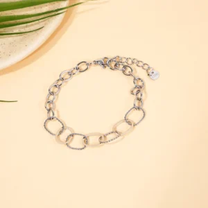 Bracelet Chaîne Graphique Argenté