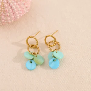 Boucles d’oreilles pendantes multicolores