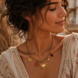 Le collier Charms Amulettes Dorées