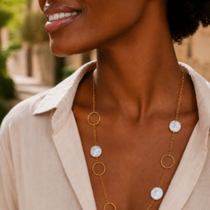 Sautoir Anneaux & Perles Modernes