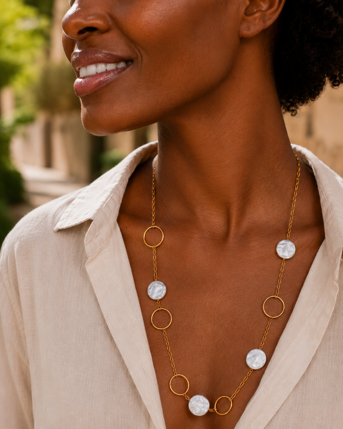 Sautoir Anneaux & Perles Modernes