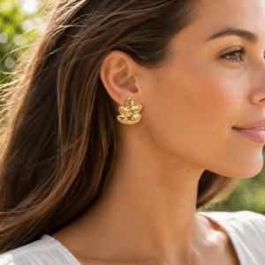 Boucles d'oreilles Clip Feuilles Dorées