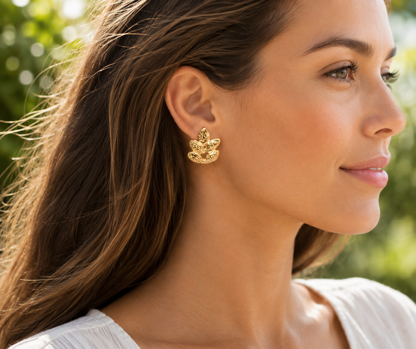 Boucles d'oreilles Clip Feuilles Dorées