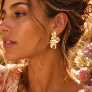 Les boucles d'oreilles Flowers or