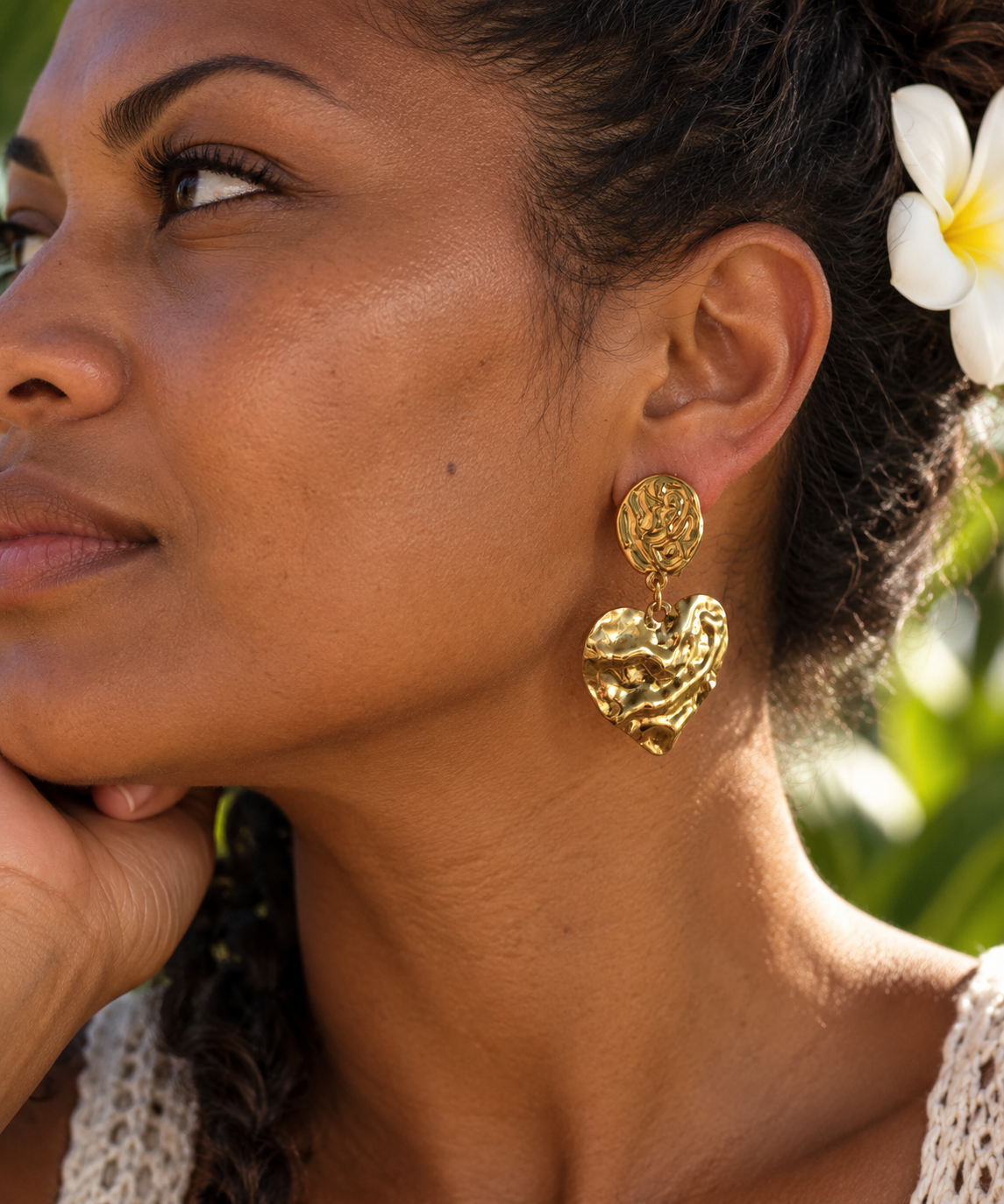 Boucles Cœur Martelé à Clip